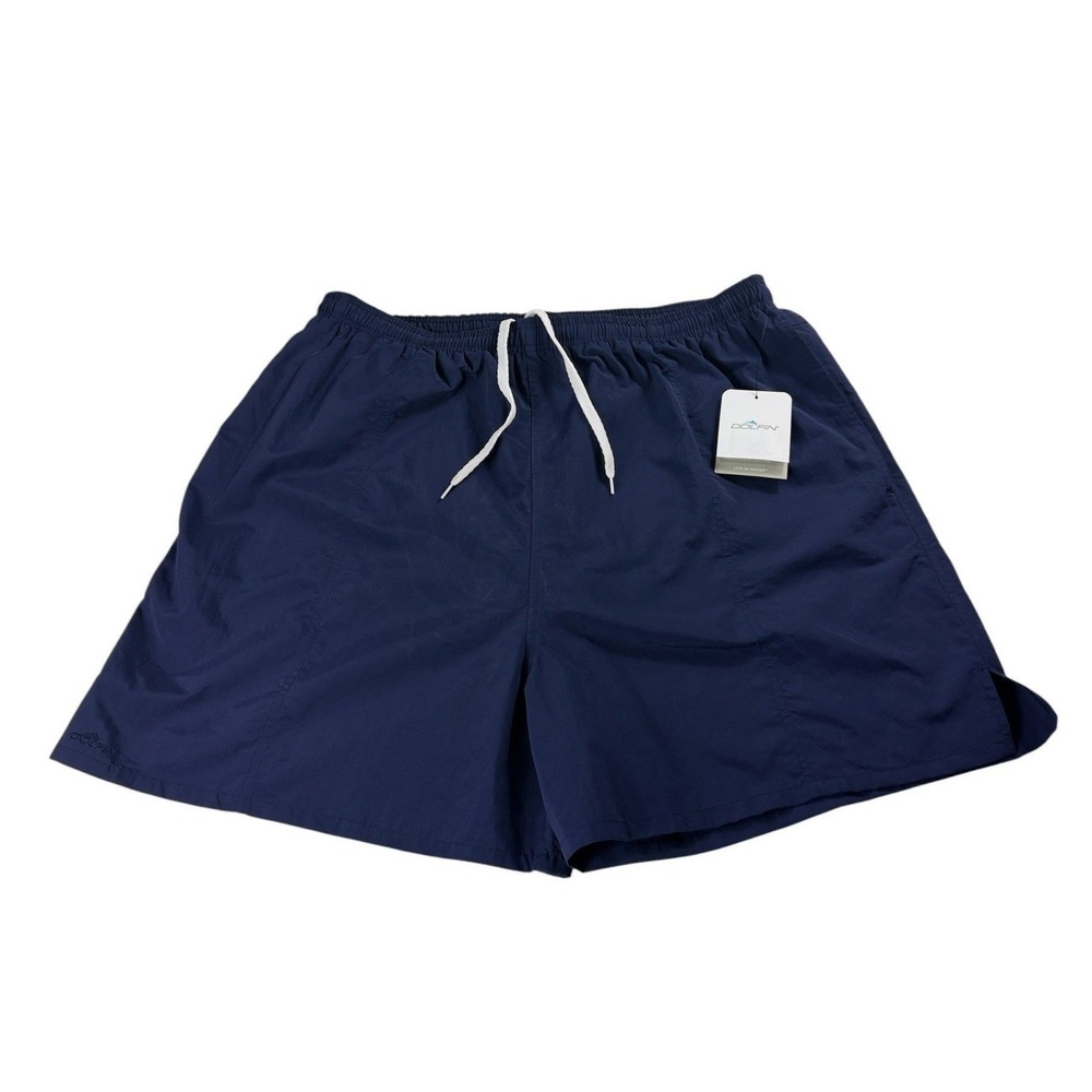 Dolfin Mens Navy Blue Water Short Swim Trunks 3XL ‎ Nylon Taslon Liner NWT